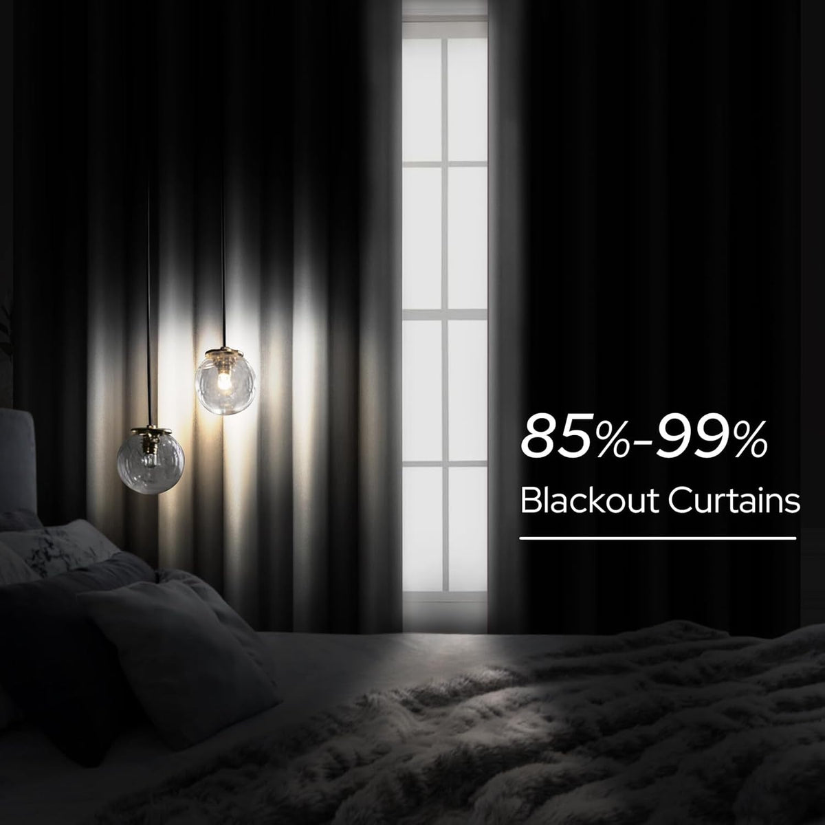 2 Panels Silver Grey Faux Silk Blackout Luxury Curtains, 52 X 96 Inch Room Darkening Satin Thermal Insulated Window Drapes for Bedroom Decor, Indoor