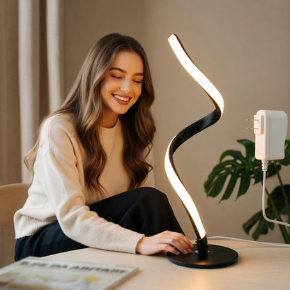 Touch Control Table Lamp with Spiral Design