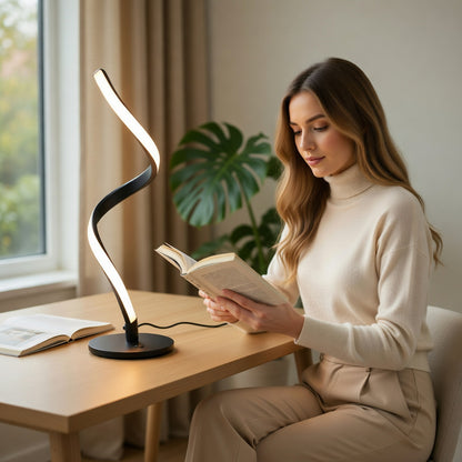 Touch Control Table Lamp with Spiral Design